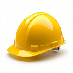 Fototapeta premium A high-resolution image of a yellow construction hard hat with a smooth, glossy surface. 