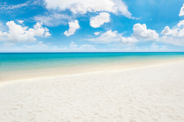 tropical beach with blue sky