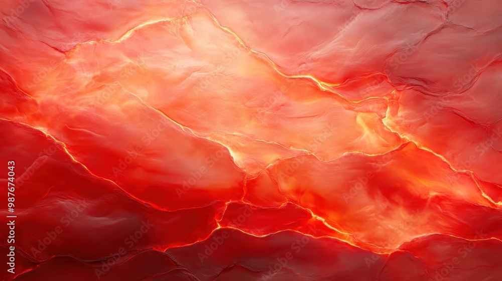 Canvas Prints a red and orange background with a red line that looks like lava