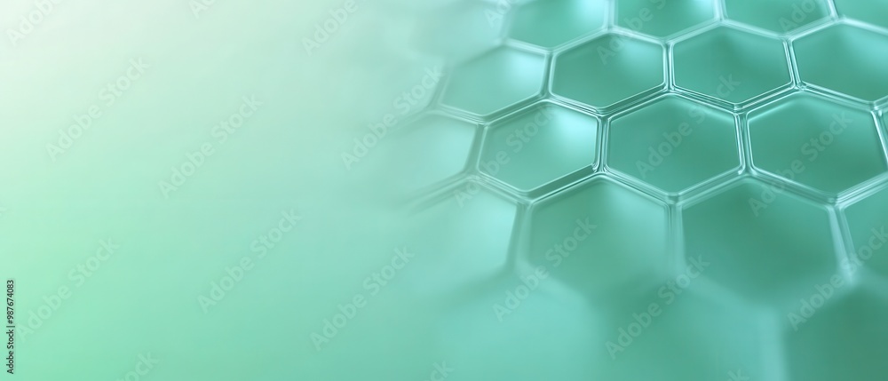 Canvas Prints A green background with a hexagonal pattern