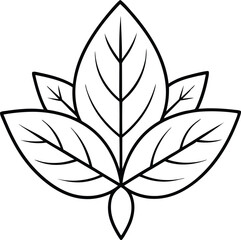 Zinnia Leaf Thin Line Icon Vector Illustration for Floral Design Lovers
