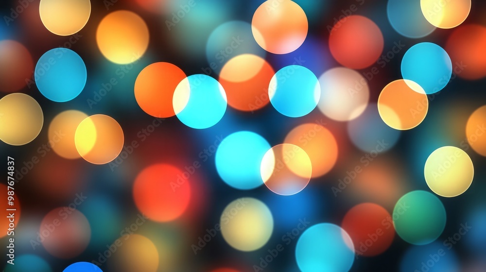 Aufkleber abstract background of colorful bokeh lights, creating a festive and celebratory atmosphere.