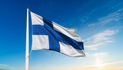 フィンランドの国旗(waving national flag of Finland.)
