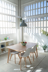 Industrial loft dinning room. High quality photo