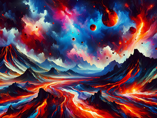 Abstract volcano background