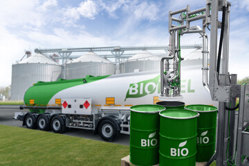 Pump for unloading biofuel to drums. Concept