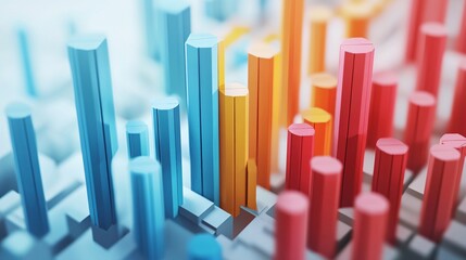 Obraz premium Strategic Competitive Analysis with Side-by-Side Comparison Charts in 3D Illustration for Business Planning and Market Research