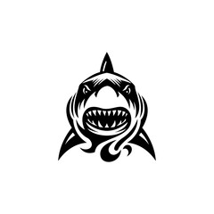 shark logo template vector ,icon in white background
