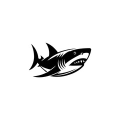 shark logo template vector ,icon in white background
