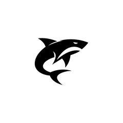 shark logo template vector ,icon in white background
