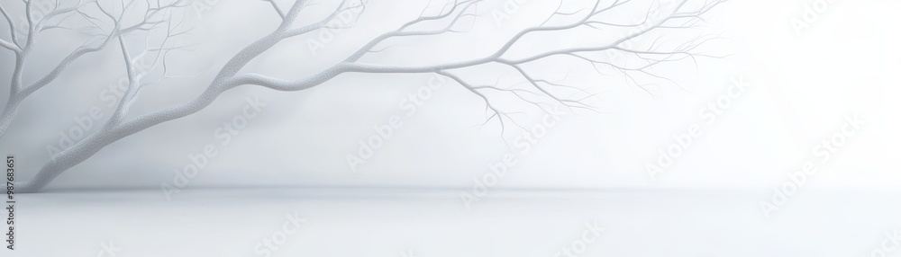 Poster a white background with a tree branch in the foreground
