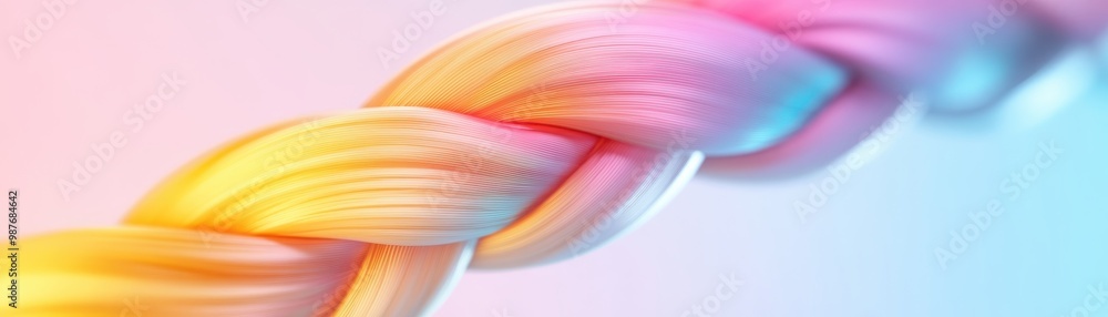 Canvas Prints a colorful, twisted rope with a rainbow pattern