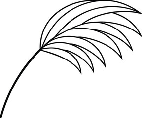 Fototapeta premium Simple Palm Leaf Thin Line Icon Vector Graphic for Nature Inspired Art 