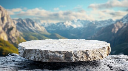 Stone Platform with Mountain View.