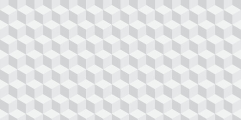 Seamless white geometric cube creative concept triangle overlapping overlap square technology background. geometric digital cubes fabric and wallpaper grid block texture background.