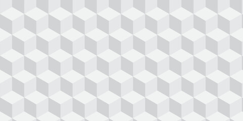 Seamless white geometric cube creative concept triangle overlapping overlap square technology background. geometric digital cubes fabric and wallpaper grid block texture background.