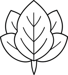 Stylish Marigold Leaf Thin Line Vector Art Perfect for Any Project
