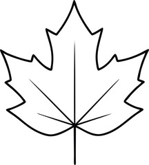 Modern Maple Leaf Icon Thin Line Vector Art for Art and Craft
