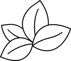 Elegant Jasmine Leaf Thin Line Art Vector for Graphic Projects
