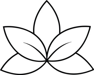Beautiful Jasmine Leaf Thin Line Design Vector for Creative Use
