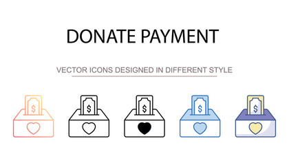 Donate Payment icon design with white background stock illustration