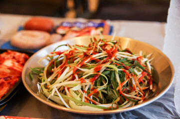 Korea style Spring Onion Salad. spicy sald