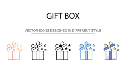 Gift Box icon design with white background stock illustration