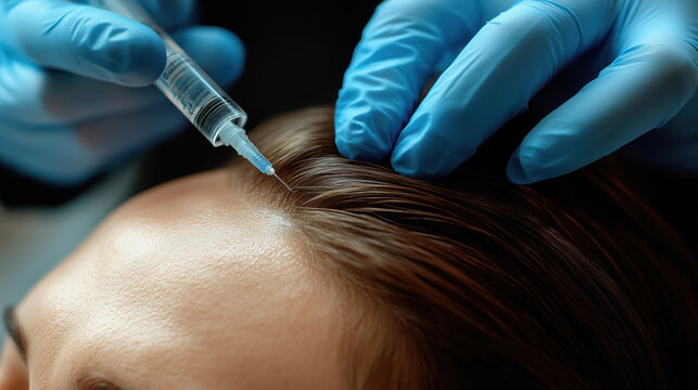 Hair treatment procedure with professional applying serum
