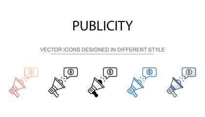 Publicity icon design with white background stock illustration