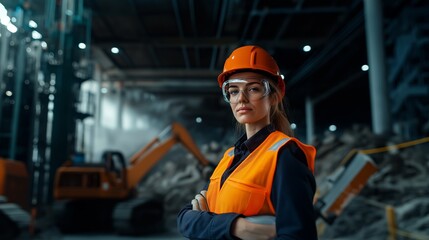 Female engineers hard-work and confidence in safety gear working in an industrial setting, showcasing focus, professionalism, and dedication.