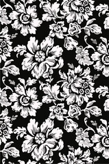 Fototapeta premium botanical floral vector seamless pattern with roses herbs and leaves big set background with flowers