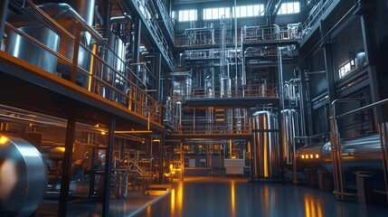 Fototapeta premium Cutting-Edge AI-Powered Predictive Maintenance System in High-Tech Industry Showcasing Efficiency and Reliability