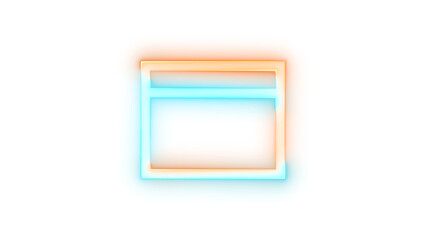 Neon icon favicon symbol brown cyan color transparent background