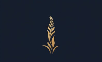 Fototapeta premium a golden wheat shape on a navy blue background
