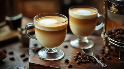 Flat white is a smooth coffee made with espresso and velvety steamed milk