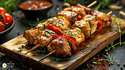 Grilled Chicken Skewers with Zucchini and Bell Peppers
