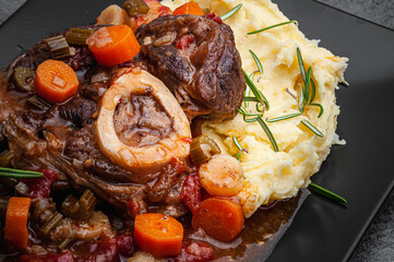 osobuko, stek, mięso, wołowina, smażone, pyszne