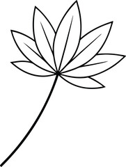 Simple Dandelion Leaf Thin Line Vector Design for Modern Artwork
