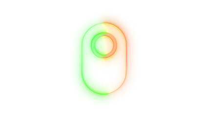 Neon icon gripper tool mouse symbol green brown color transparent background