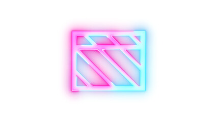 Neon icon in private symbol cyan pink color transparent background