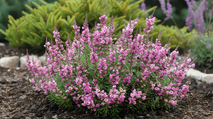 Obraz premium Vibrant Pink Flowers in a Lush Garden