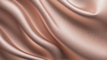 Fototapeta premium A close-up view of smooth, shimmering rose gold fabric, showcasing its elegant texture and flow.
