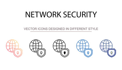 Fototapeta premium Network Security icon design with white background stock illustration