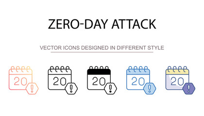 Zero-day Attack icon design with white background stock illustration
