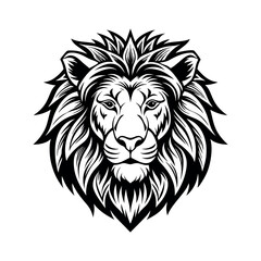 Obraz premium Lion head vector silhouette