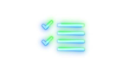Neon icon multi select symbol blue green color transparent background