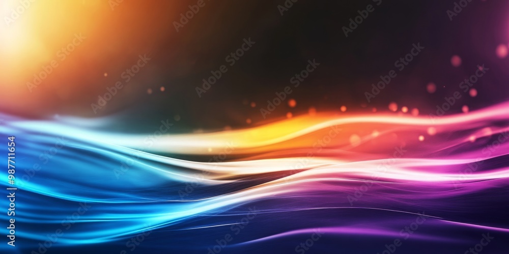 Poster abstract background with vibrant colors and glowing lights. this dynamic image is perfect for modern