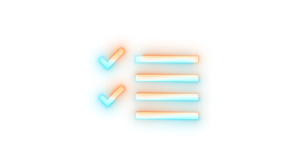 Neon icon multi select symbol cyan brown color transparent background