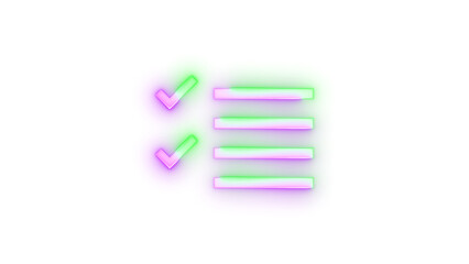 Neon icon multi select symbol purple green color transparent background