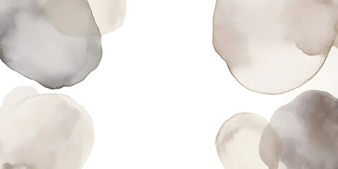 Abstract Watercolor Background with Beige and Gray Shapes